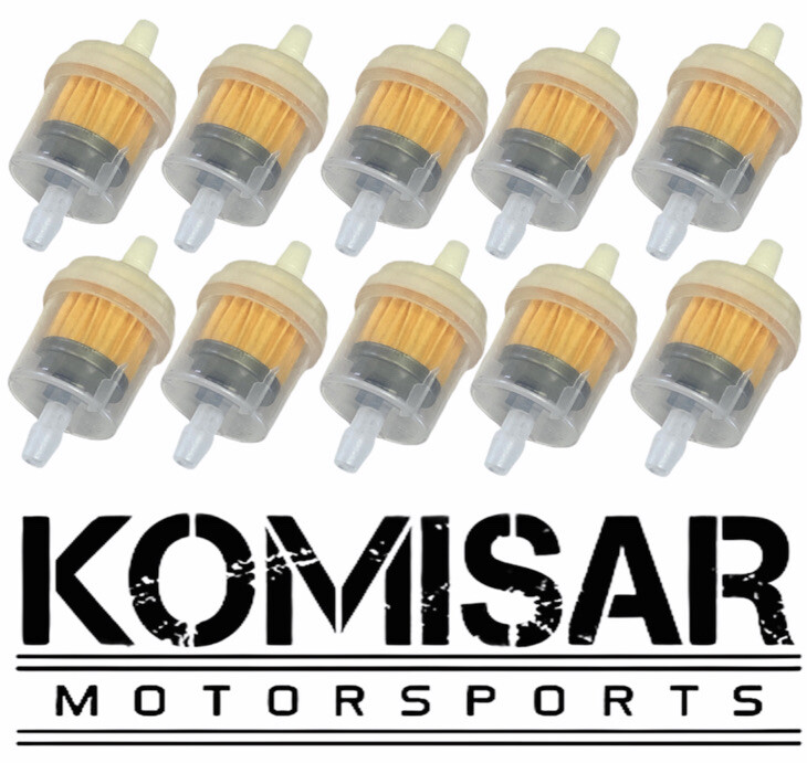 10pcs 1/4" Motorcycle Inline Gas Fuel Filter for Dirt Bike ATV UTV Snowmobile