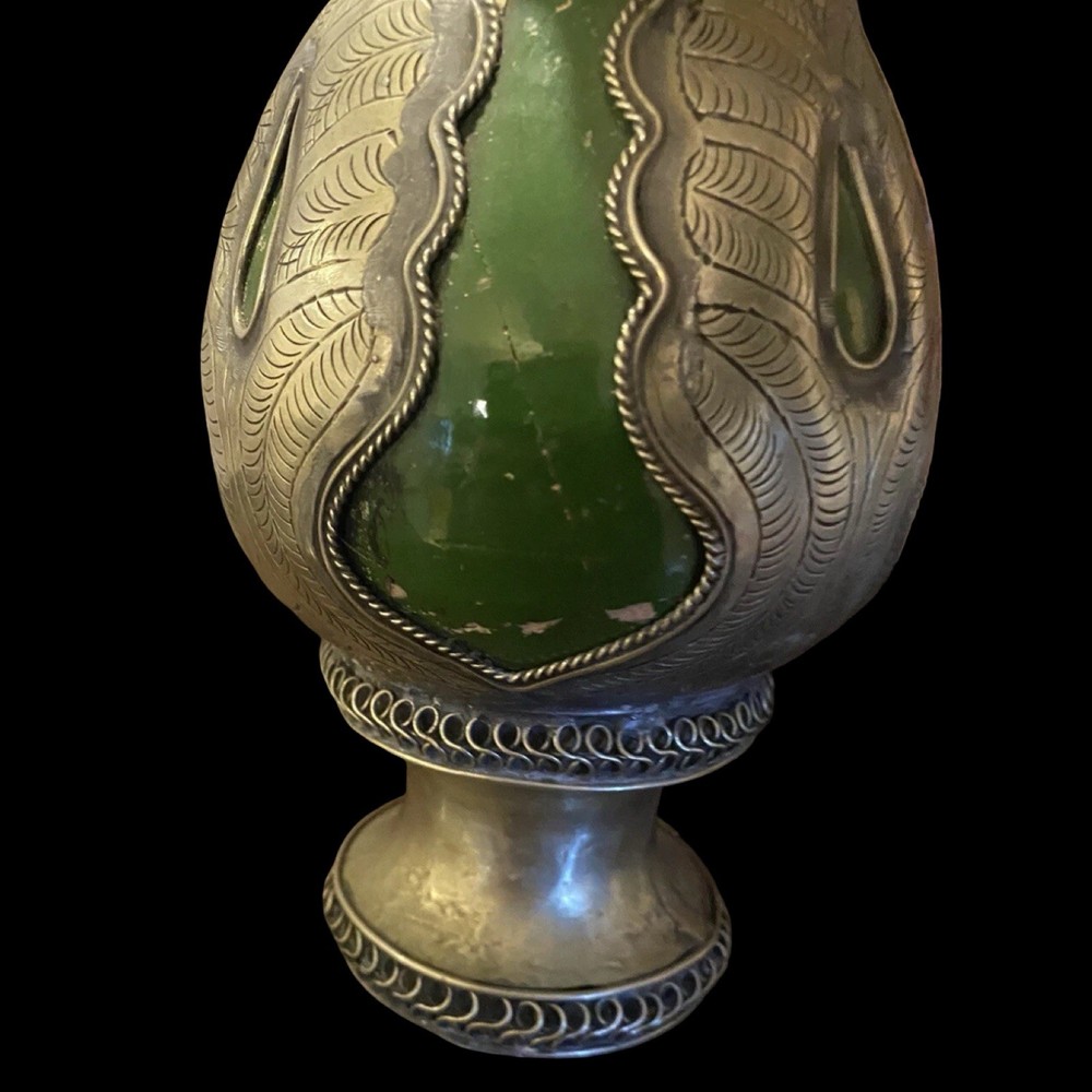 Antique Metal & Ceramic Urn/Vase