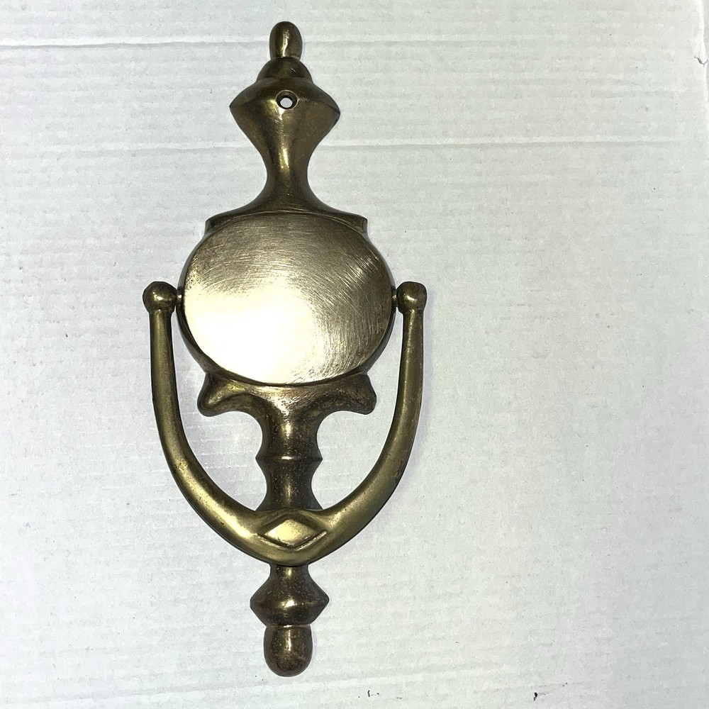 Large Solid Brass Door Knocker Vintage 8.5 Inches
