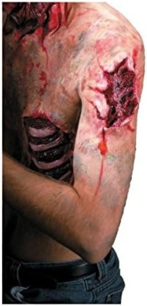 Comprehensive Open Wound Kit with Adhesive & Makeup for Ultimate Costume Effects