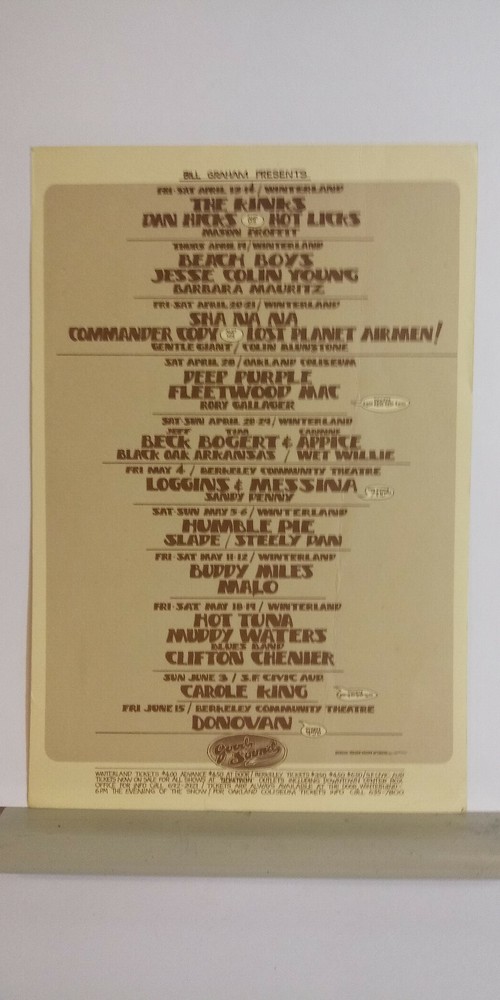 BiLL Graham PreSentS PoStcard Featuring The KinkS DEEp PurpLe