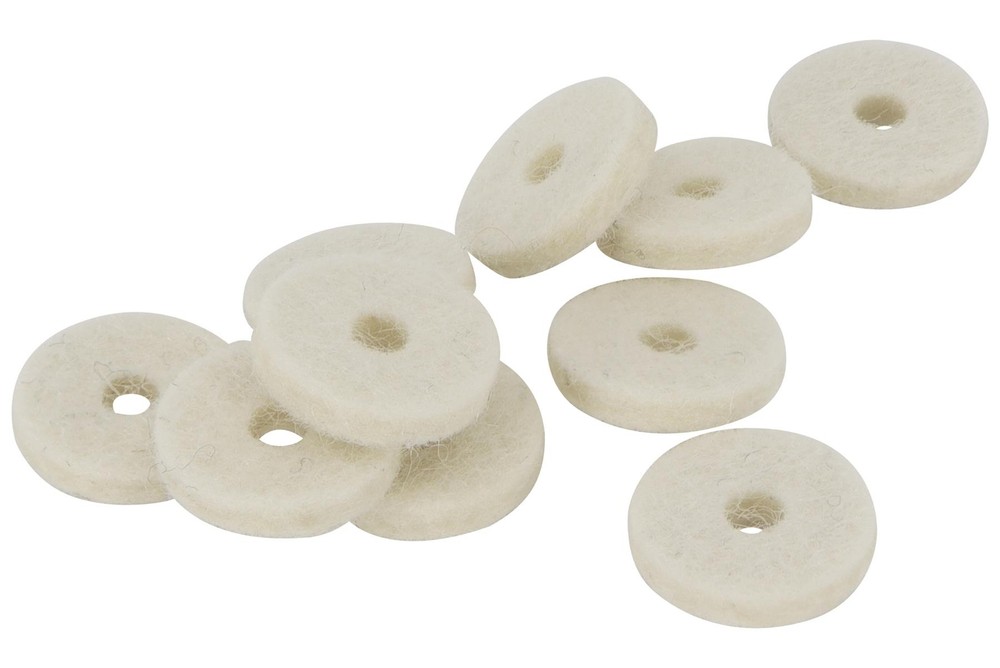 White Strap Button Felt Washers for guitars and basses 10 pack