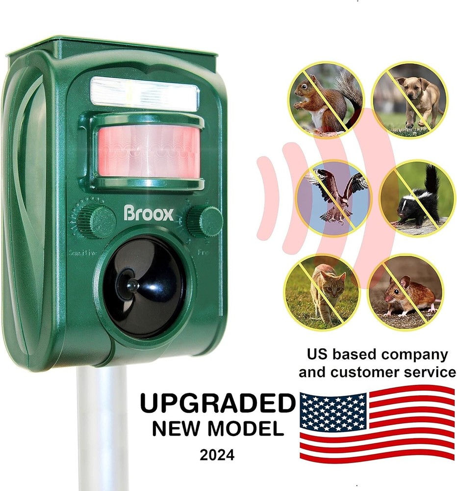 Humane Motion-Activated Deer, Cat & Dog Repellent - Solar Powered Solution