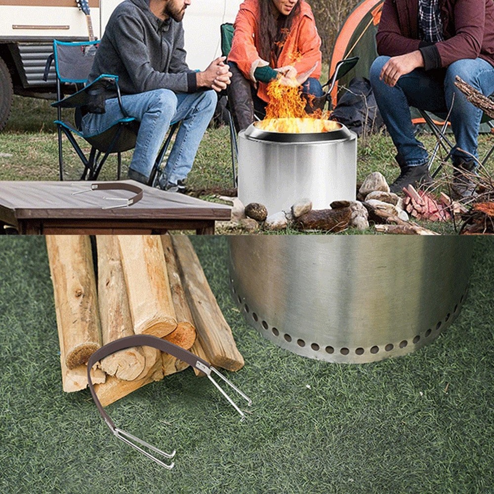 Fire Pit Handle Carrying Handle Rustproof Heat Resistant Portable Camp Equipment