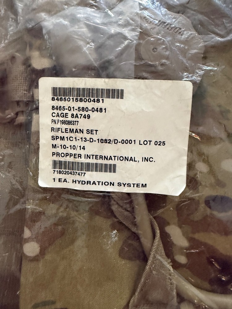 USGI OCP Rifleman Set Hydration System Carrier w/ Bladder Missing Chest Strap