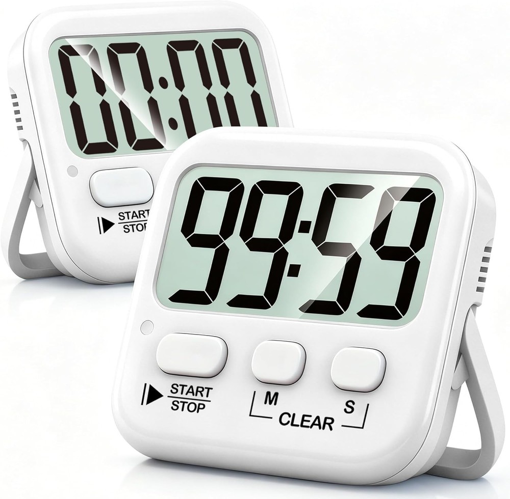 Versatile 2 Pack Countdown Timer for Classroom and Cooking - Batteries Included