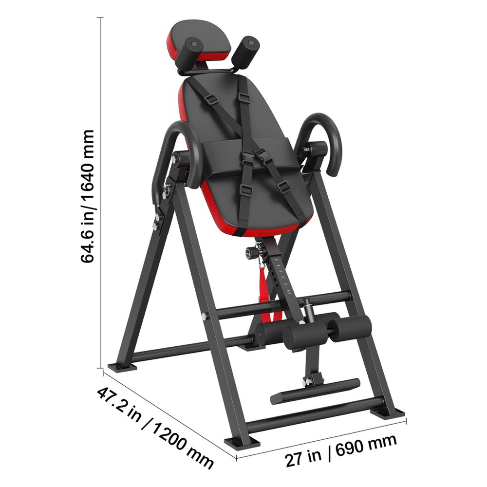 Folding Inversion Table for Back Stretching - Adjustable Height, 300 lb Capacity