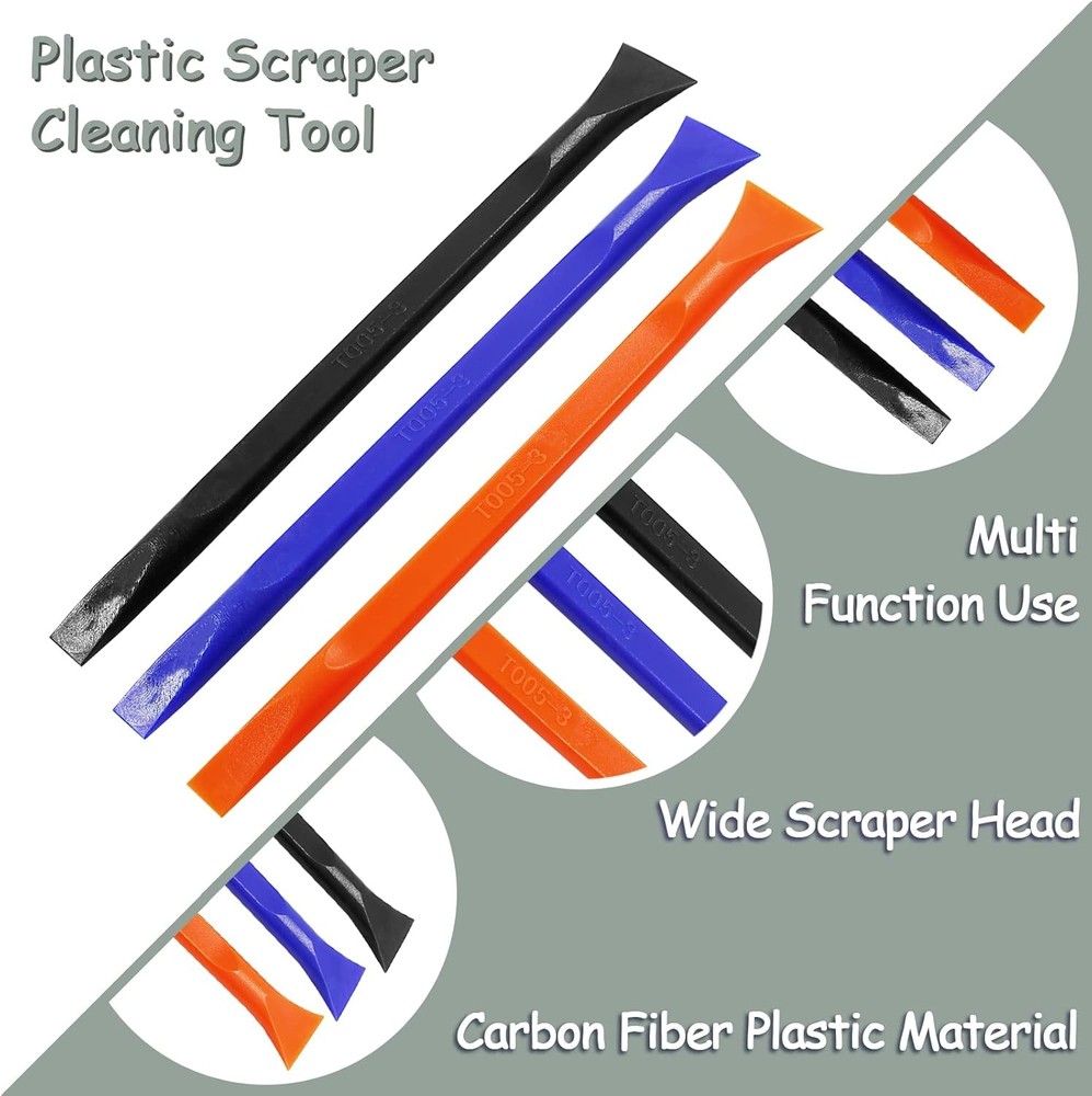 12Pcs Carbon Fiber Scraper Cleaning Tool Non-Scratch Plastic Multi-Purpose Stiff