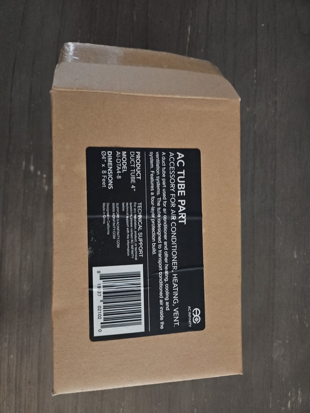 Flexible 4-Inch Four-Layer Aluminium Ducting, 8-Feet Long, Ventilation Exhaust