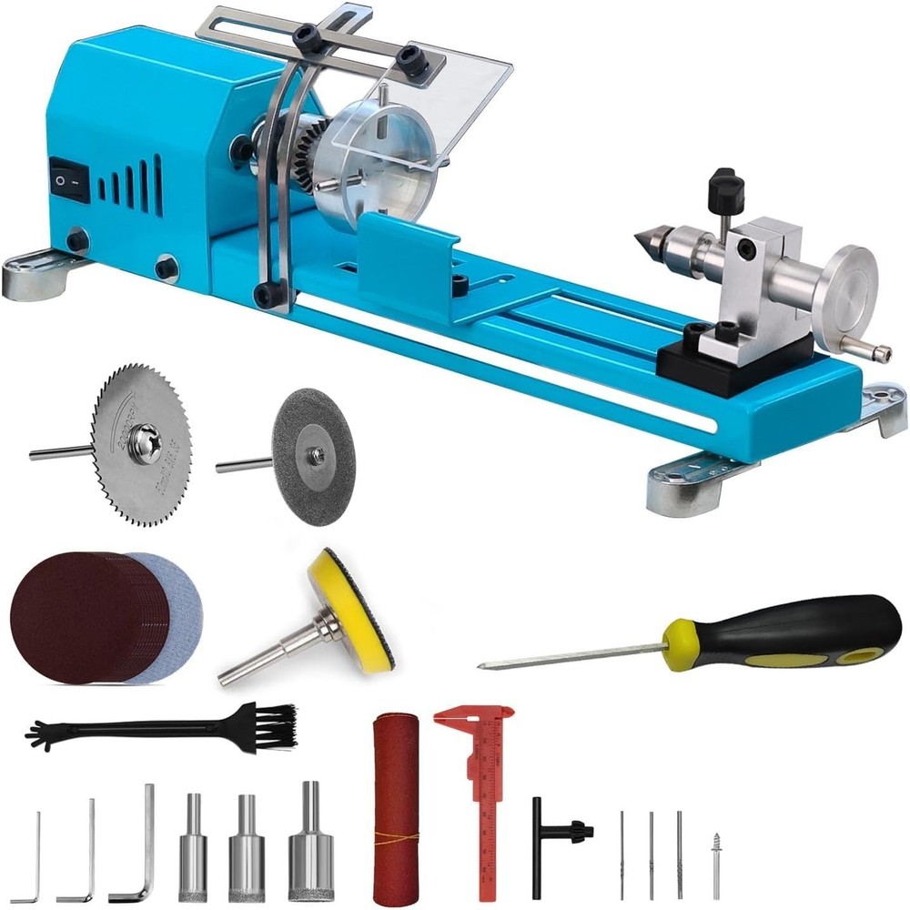 Mini Lathe Machine Multi-Purpose Lathe W/ Professional Tools Torno Para Madera