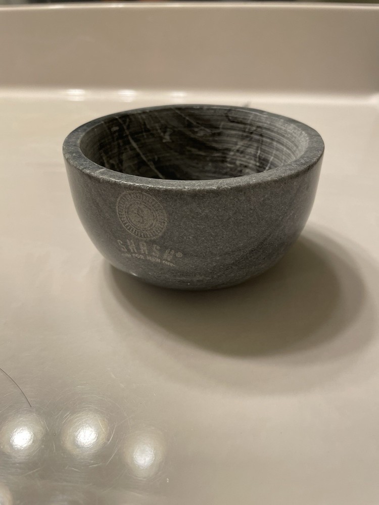 Marble Shaving Bowl, Razor/Brush Stands Set