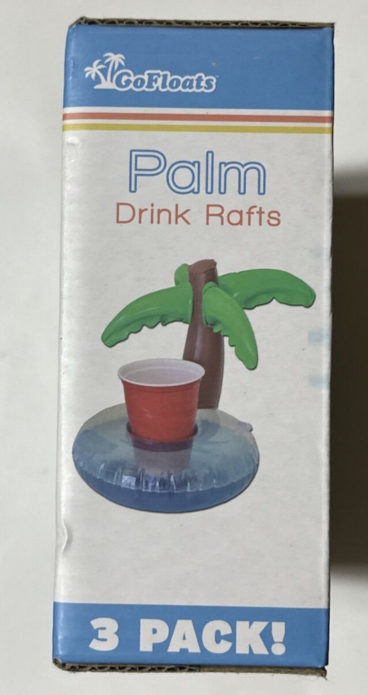 GoFloats Palm Island Inflatable Drink Float Rafts 3 Pack