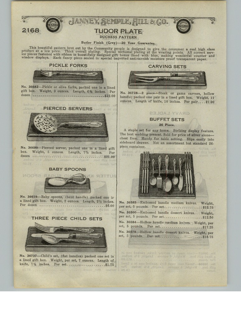 1924 PAPER AD 4 PG Tudor Plate Silverware Duchess Pattern