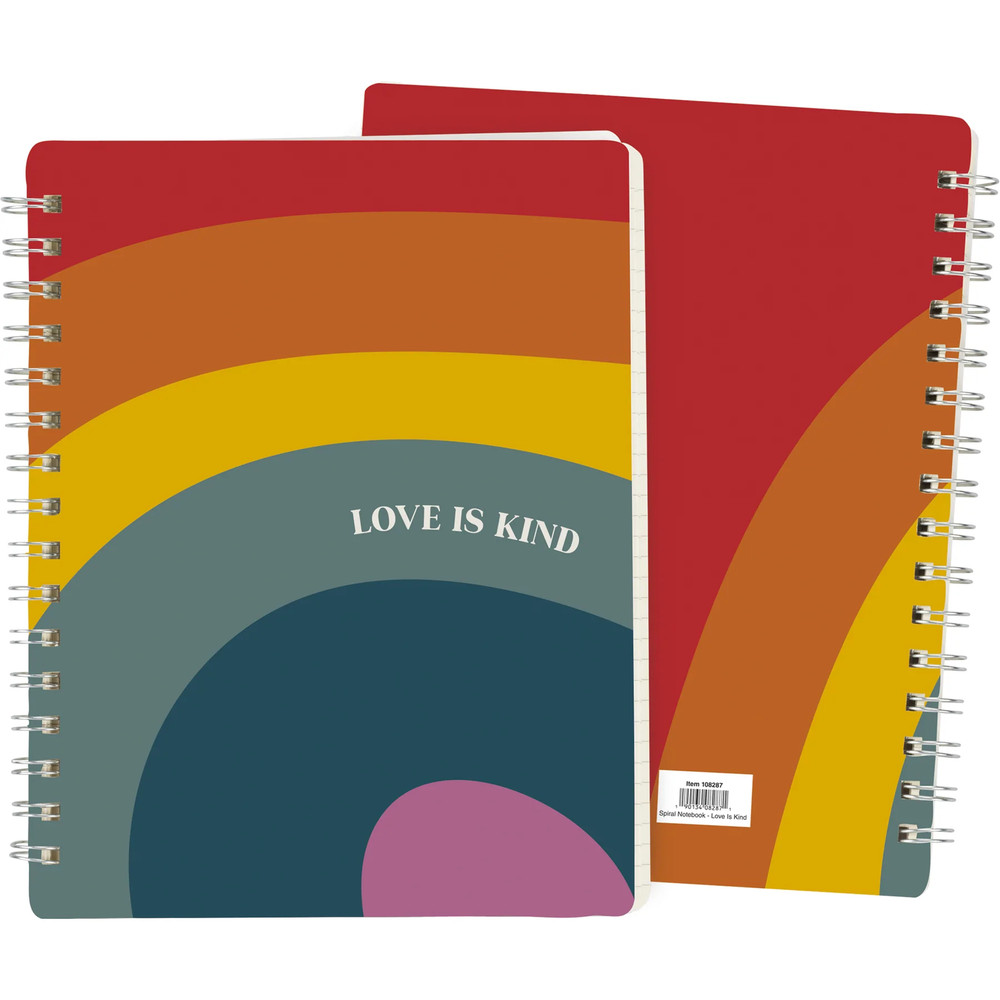 Rainbow Spiral Notebook - Love is Kind