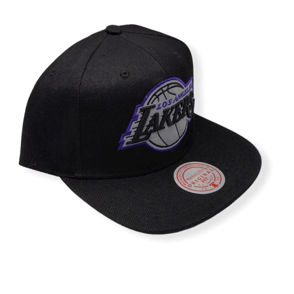 Mitchell & Ness Los Angeles Lakers Black Flex Pop Adjustable Snapback Hat Cap