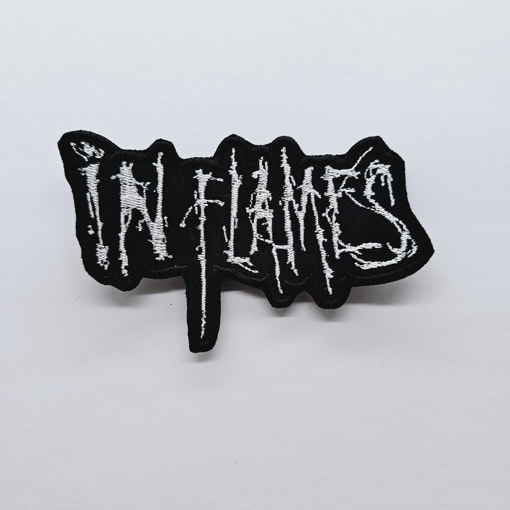 In Flames   Shaped Logo  EMBROIDERED PATCH