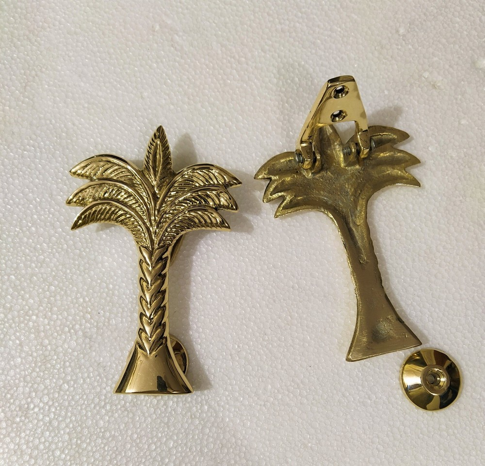 Brass Palm Tree Door Knocker Solid Brass 5.5 inches