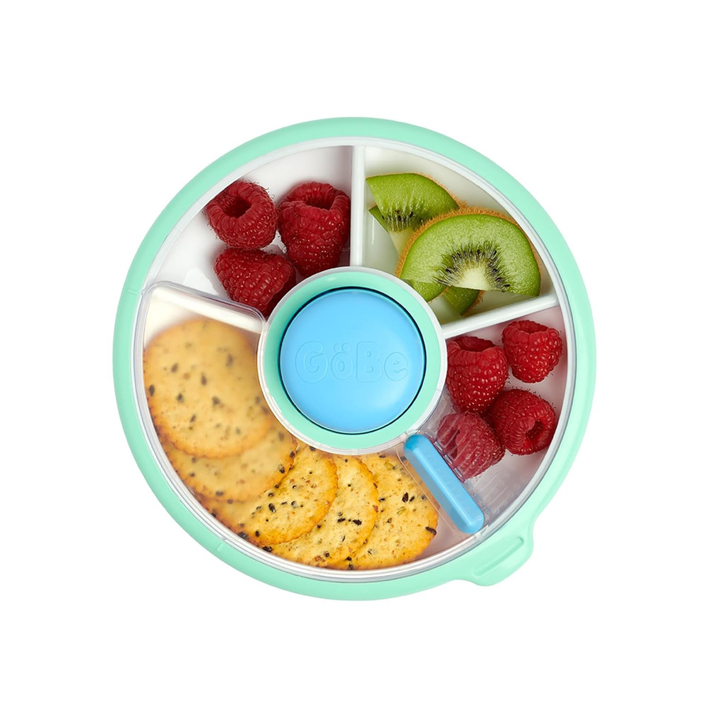 Twinberry Kids Snack Spinner Slide - 4 Compartment Reusable Container