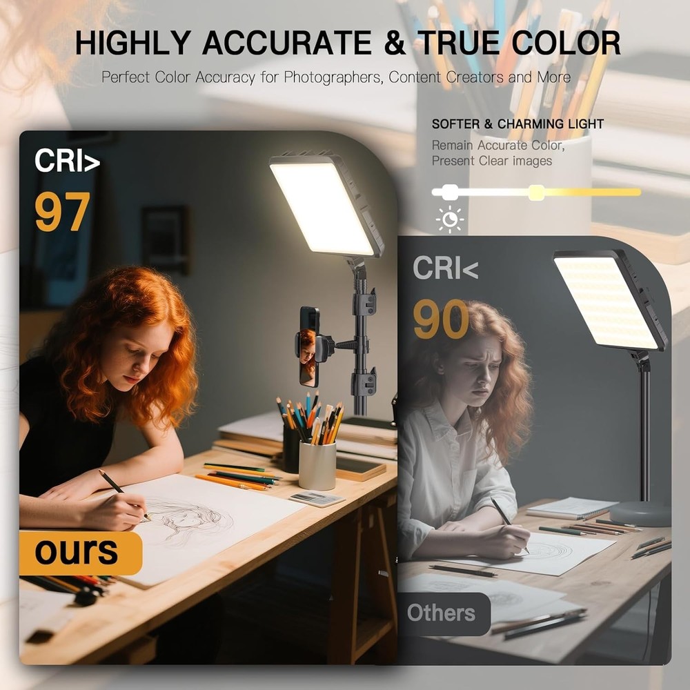 2-Pack LED Video Light Kit Dimmable Photography Studio Lighting with Tripod