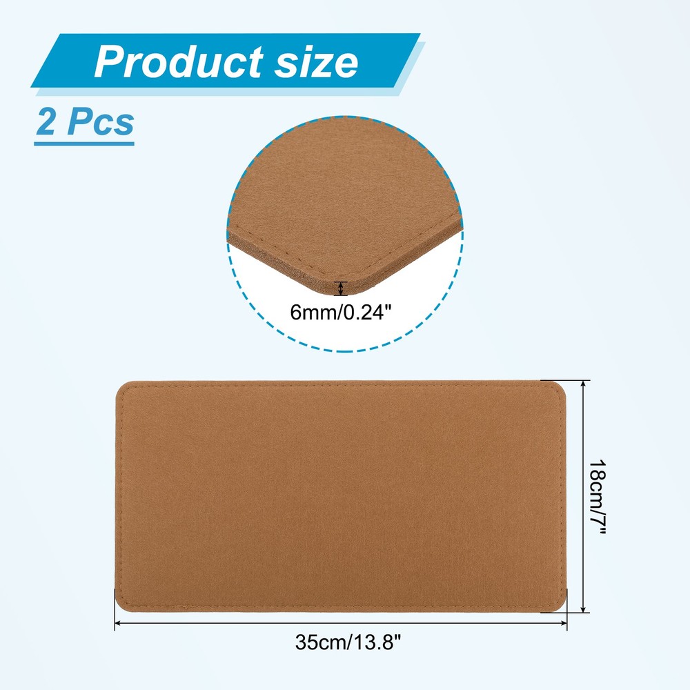 13.8''×7'' Felt Bag Base Shaper, 2pcs Bag Bottom Organizer Rectangle, Brown