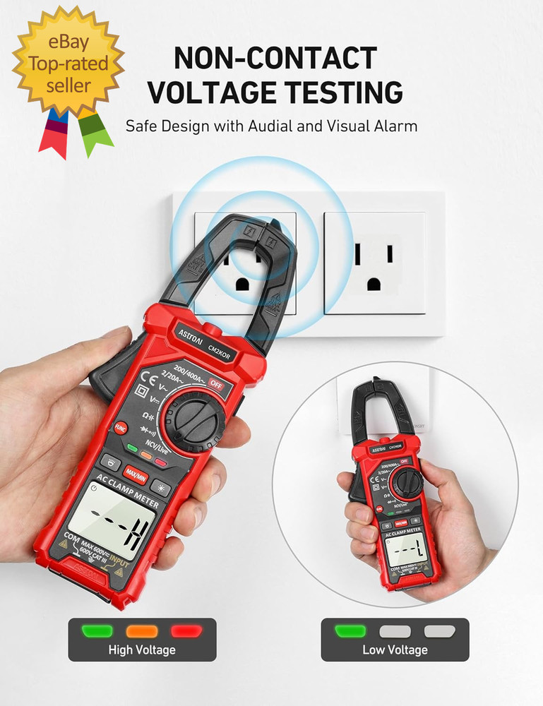Digital Clamp Meter Multimeter 2000 Counts Amp Voltage Tester Auto-Ranging