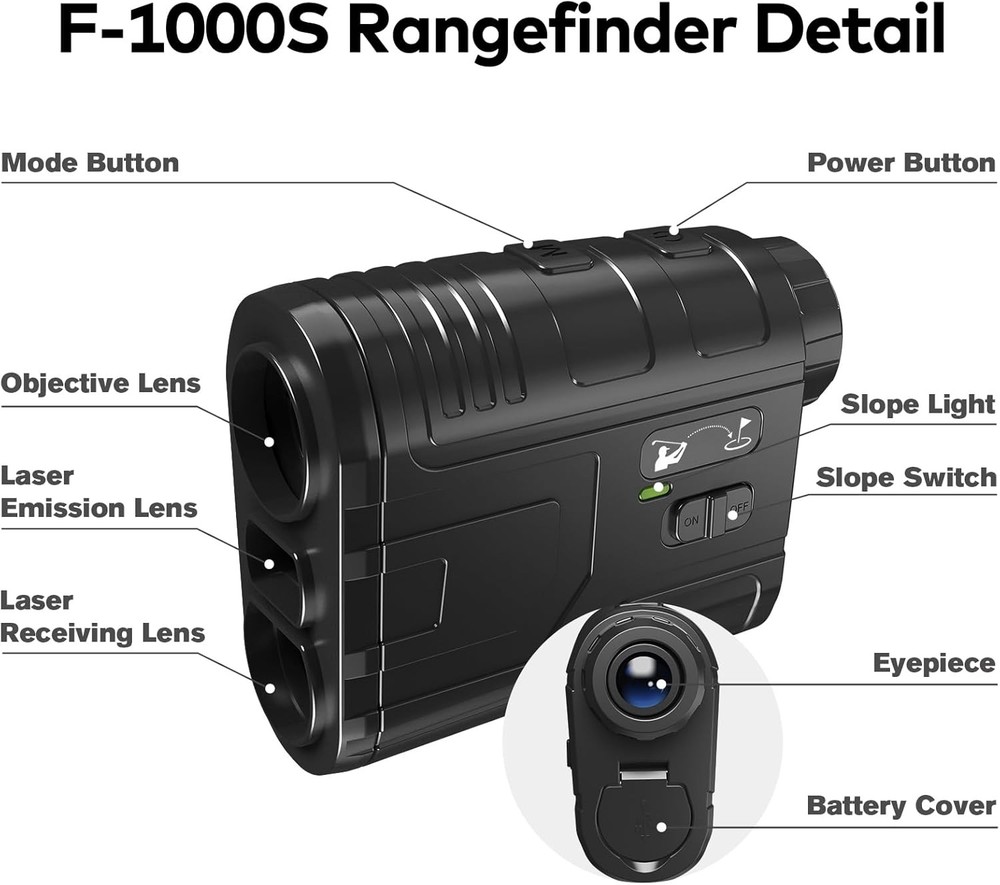 1200Yards Range Finder Golf with Slope, 7X Magnification Range Finder, Lightw...
