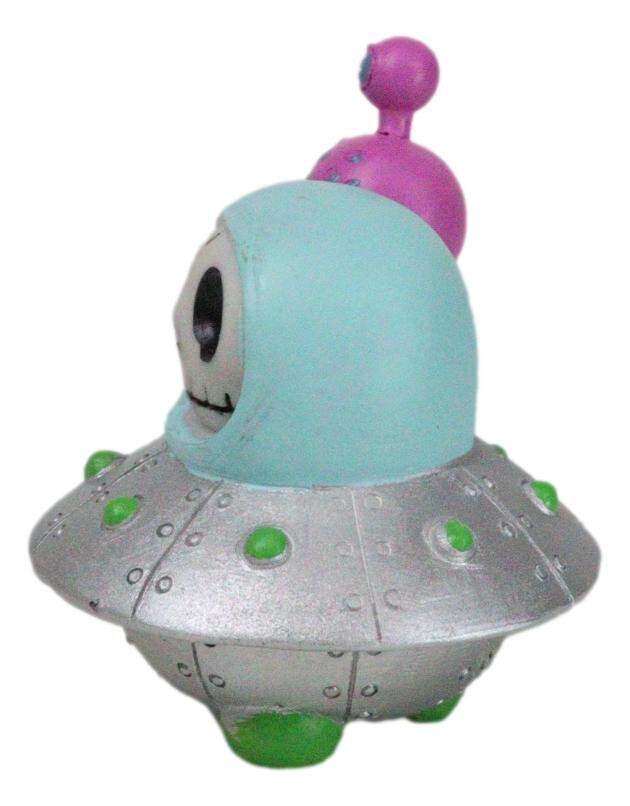 Furrybones UFO ET Alien Planetary Space Ship Dish Skeleton Figurine Furry Bones