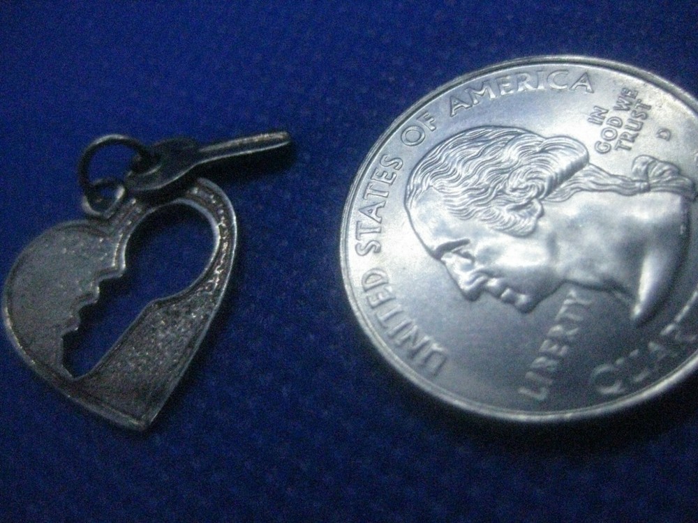 Sterling Silver Key with Keyhole Charm