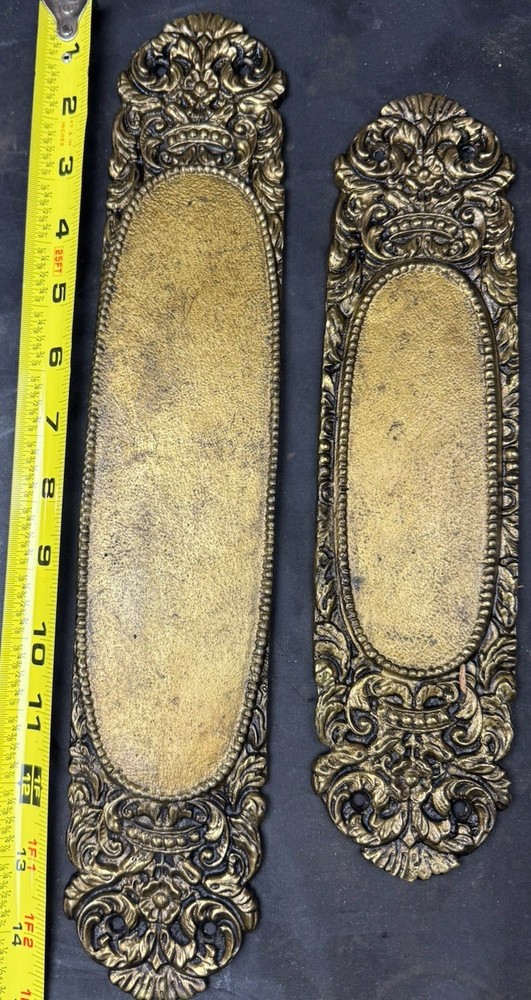 Lockwood Alexandria Pattern Cast Brass Push Plates