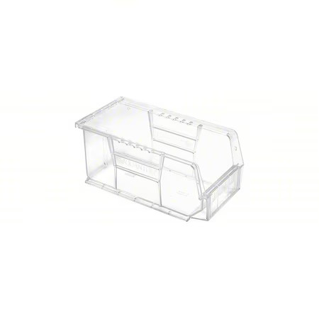 Quantum Storage Systems Qus230cc Plastic Bin, Plastic, Clear, 5 In H, 5 1/2 In