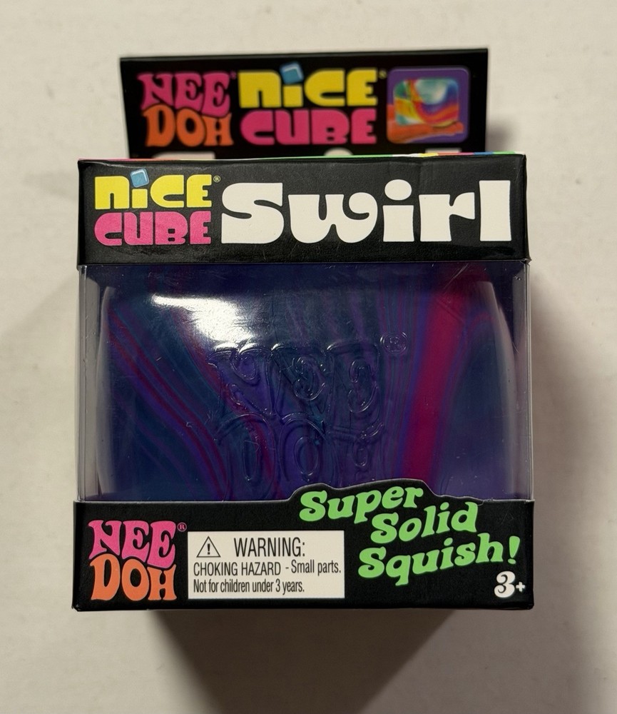 Nee Doh Nice Cube Swirl Super Solid Squish Sensory Toy Multicolor Ages 3+