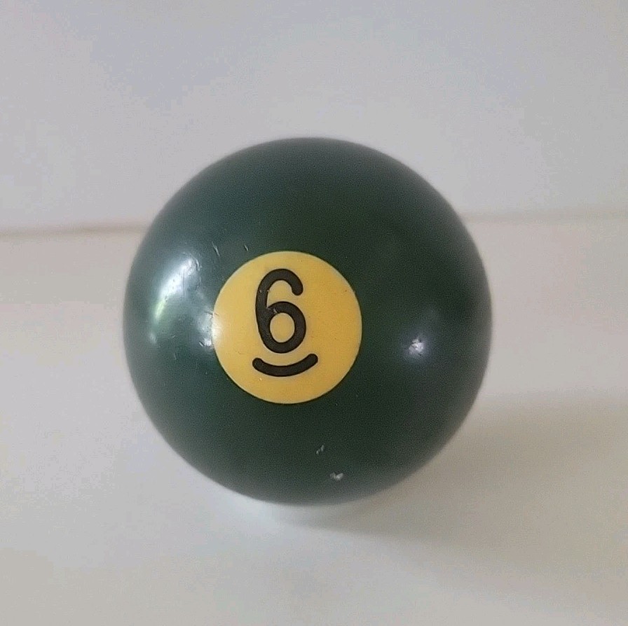 Vintage No. 6 Solid Green Pool Ball Billiard 2" Replacement (C)