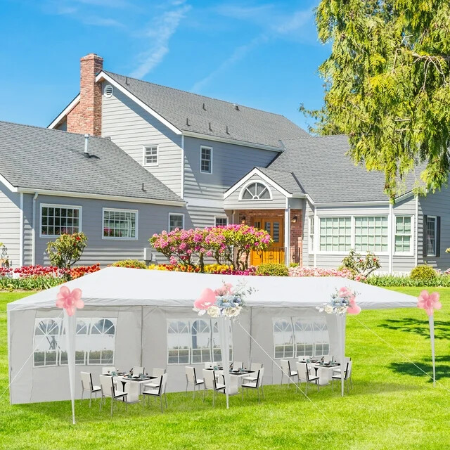 10'x30' Canopy Party Wedding Tent Outdoor Gazebo Pavilion Heavy Duty/Spiral Tube