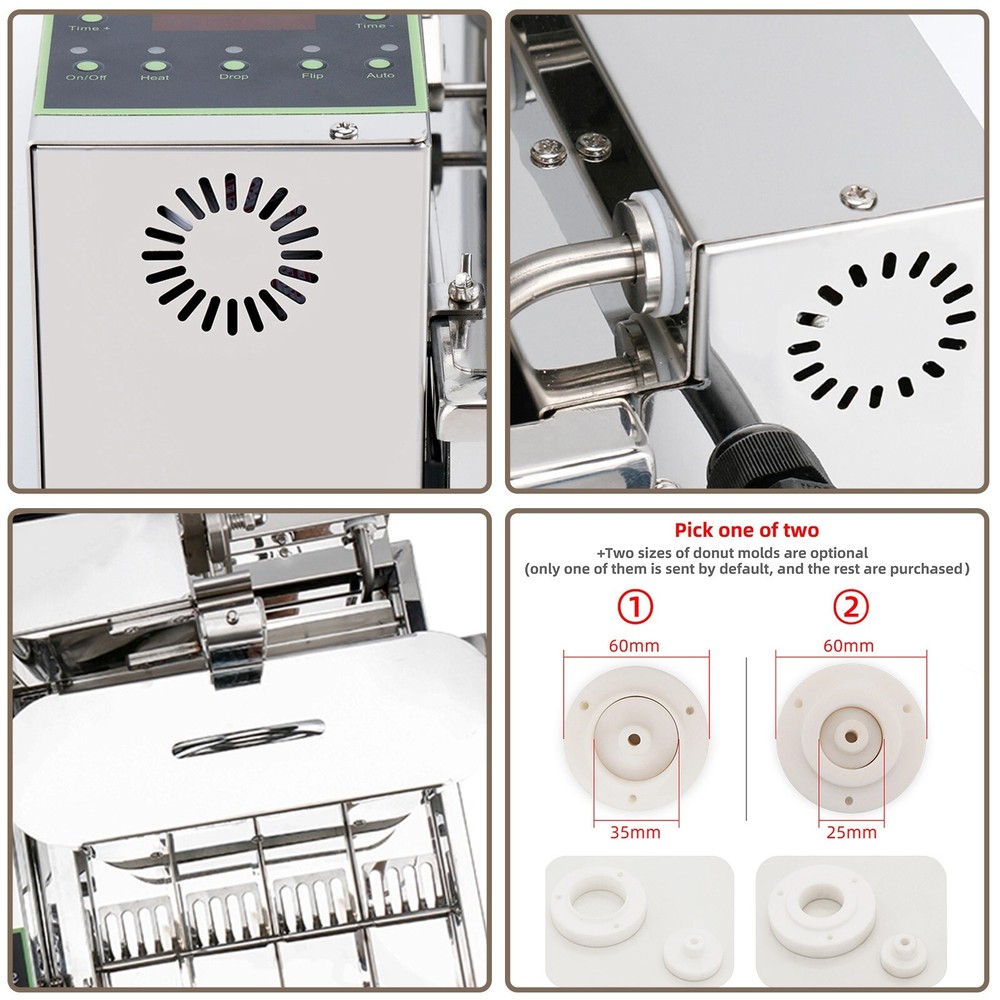 Kolice 1750pcs/hour Mini 4 rows donuts making machine frying doughnut maker
