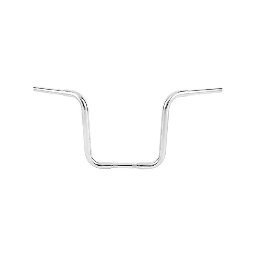 Chrome Motorcycle Handlebar, 14" Rise, Comfortable Grip, Fits Most Models