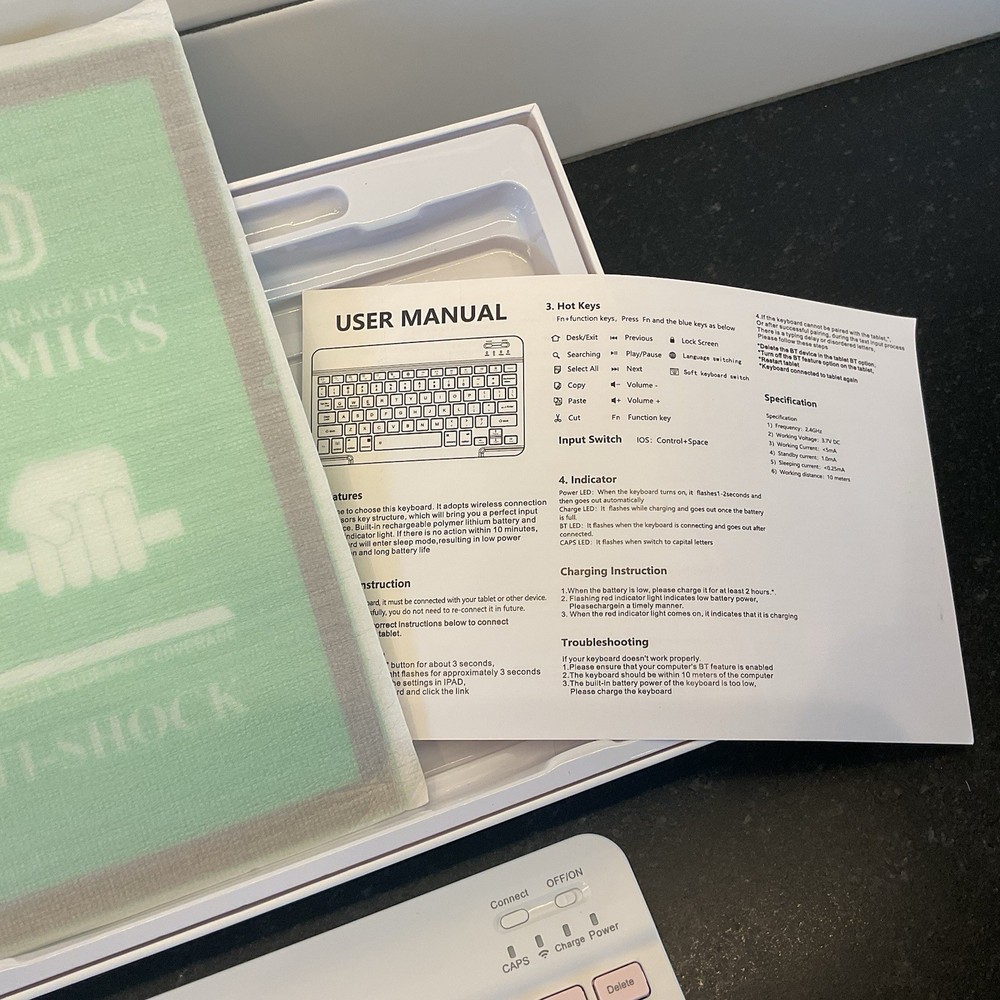 Sorae Wireless Keyboard And Mouse For Android Tablet Pink/White