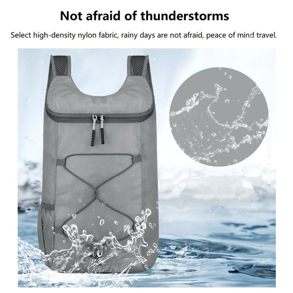 16L Lightweight Foldable Hiking Backpack Small Packable Daypack Travel Gray