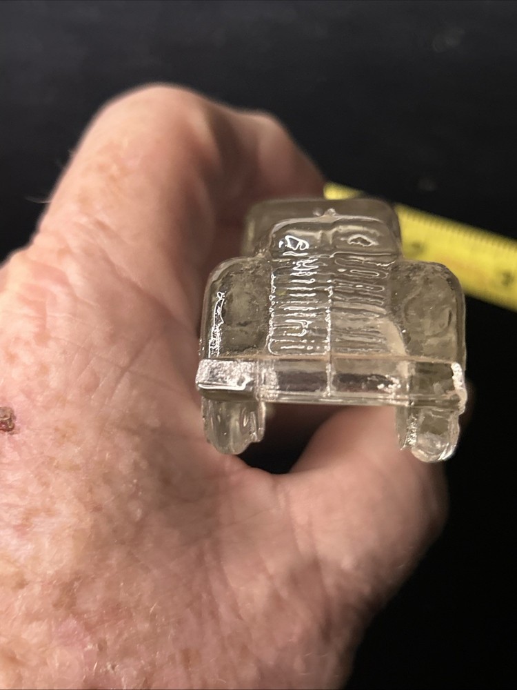 EARLY ANTIQUE GLASS CANDY FIGURAL CONTAINER 4.5”
