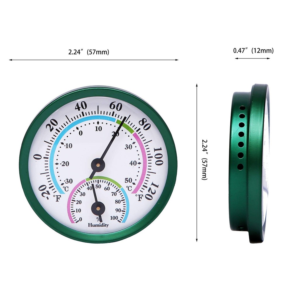 LayscoPro Mini Indoor Thermometer Hygrometer Green-2 Pack, Pack