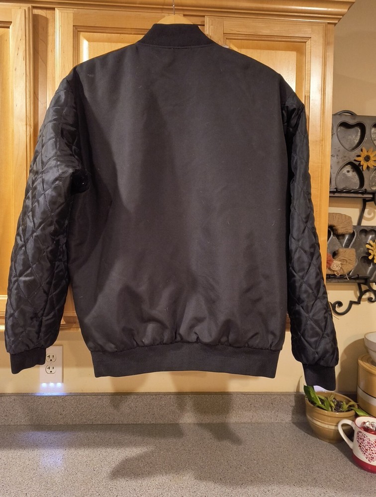 Polyester Reflective Hooded Lined Men's Black Jacket Size XL