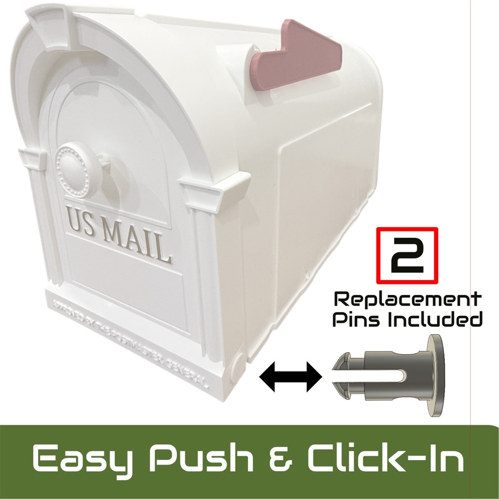 US Hampton/Ambrose Mail Mailbox Hinge Pin Replacement [2 Pack] - ABS Resin