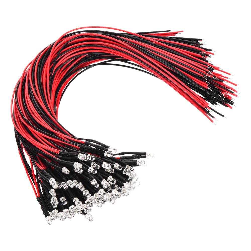 3mm LED Diode Light, 100 Pcs 9-12V DC, Assorted Color (10 PCS/Color)