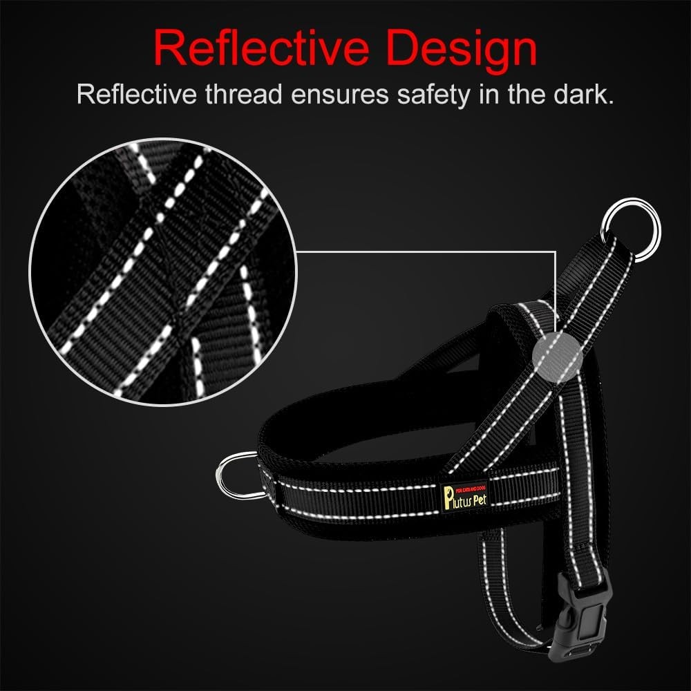 No Pull Dog Harness W/ Breathable Mesh Padded Adjustable Reflective Escape Proof