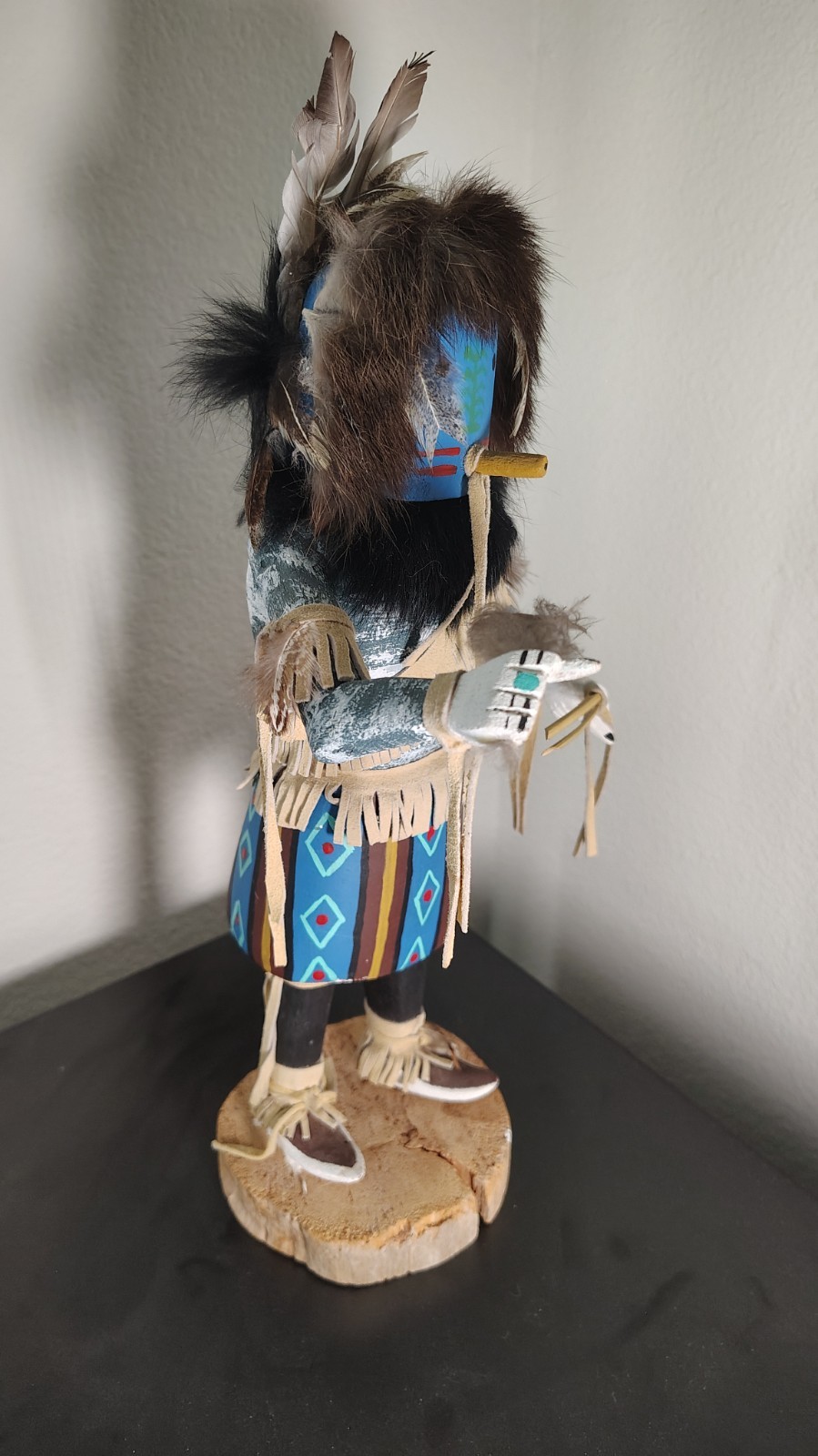 13" Signed Jean Yazzie Navajo Ya’i Corn Dancer Kachina Doll Hand Carved Wood