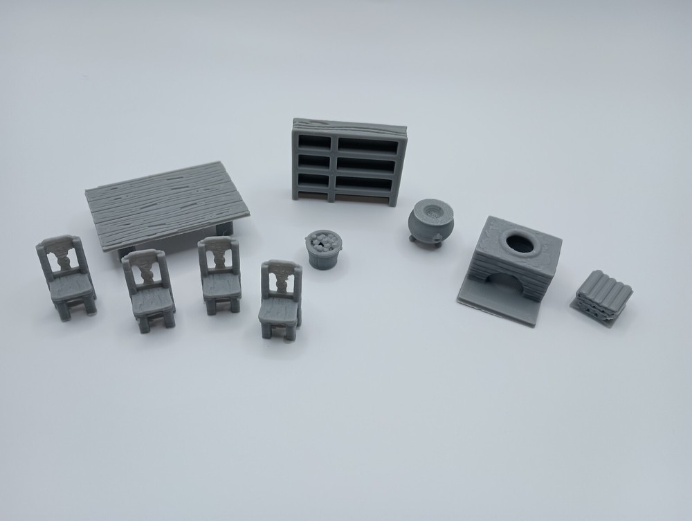 3D Printed Kitchen Prop Set (28mm-32mm Scale)