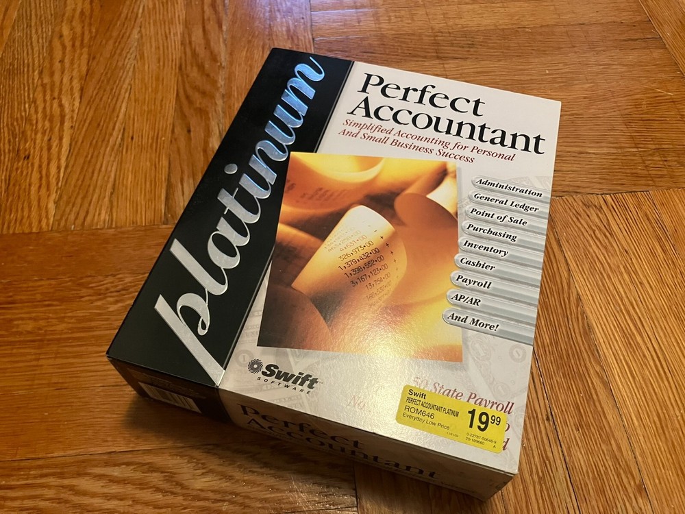Swift Software "Perfect Accountant" CD-ROM software retro PC Windows 95/98/Vista
