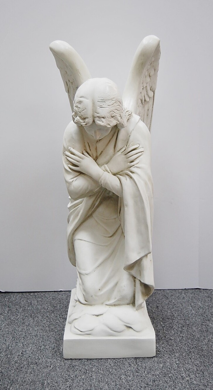 PAIR OF TRADITIONAL KNEELING ADORING ANGELS 28" - FIBERGLASS STATUE
