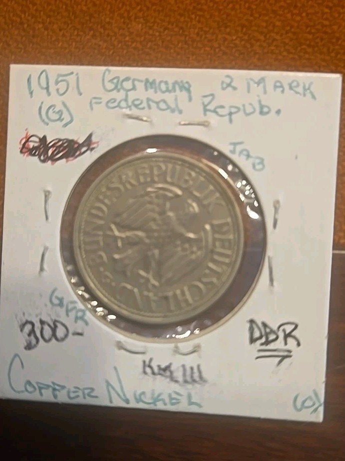 1951 J GERMANY 2 MARKS - KEY DATE