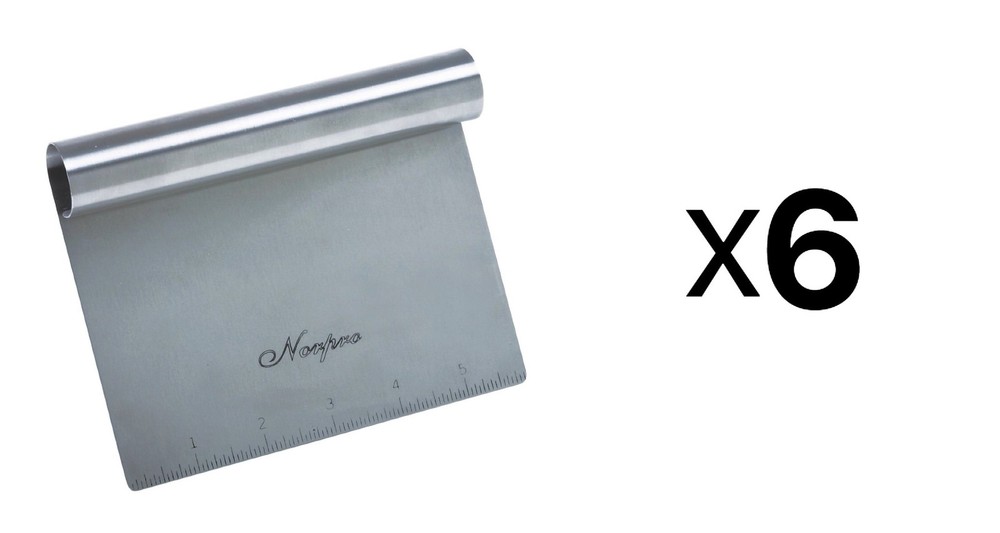 Norpro Vegetable Chopper Stainless Steel Bench Scraper Measuring Guide (6-Pack)