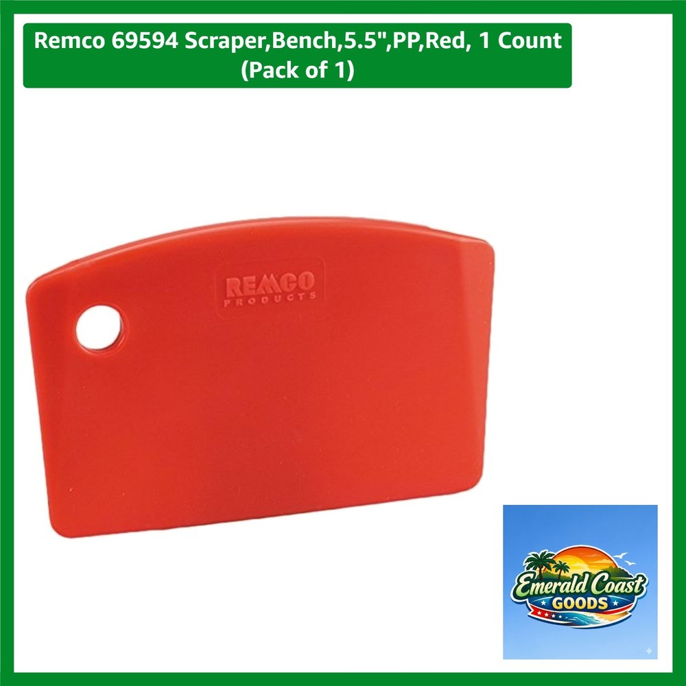 Durable 5.5-Inch Red Plastic Bench Scraper for Safe Culinary Precision